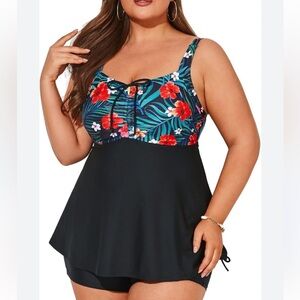 Women Two Piece Swimsuit Tummy Control Bathing Suit Swimwear Plus‎ Size 16W